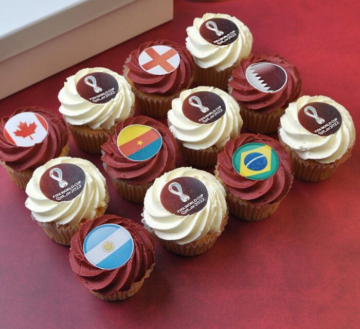 World Cup Flag Cupcakes